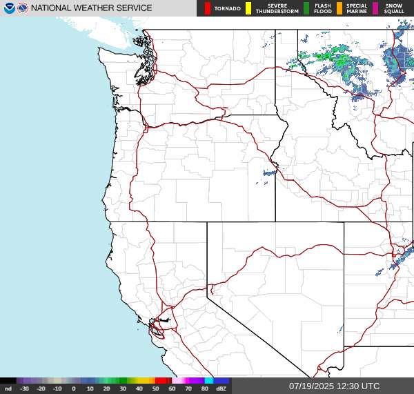 Weather radar map